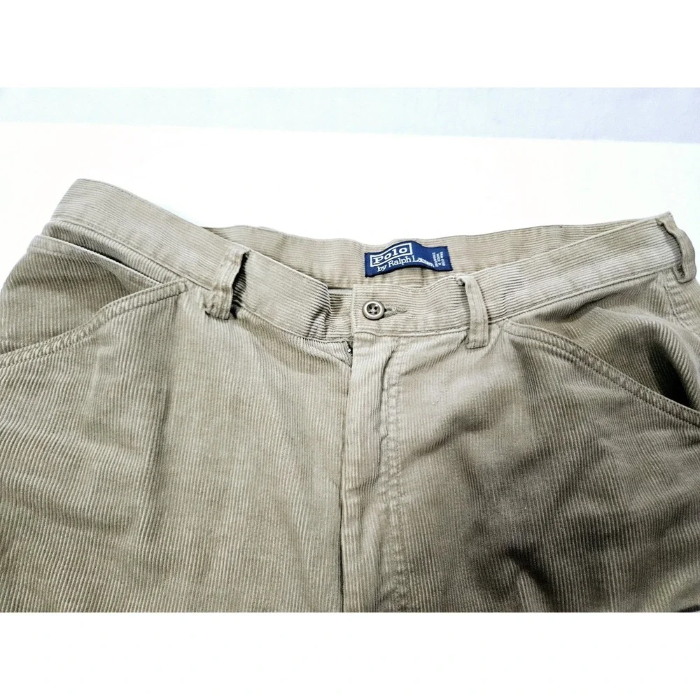 Polo Ralph Lauren Pleated‎ Khaki Pants Men's Size 35x30 Rwgular Fit 100% Cotton